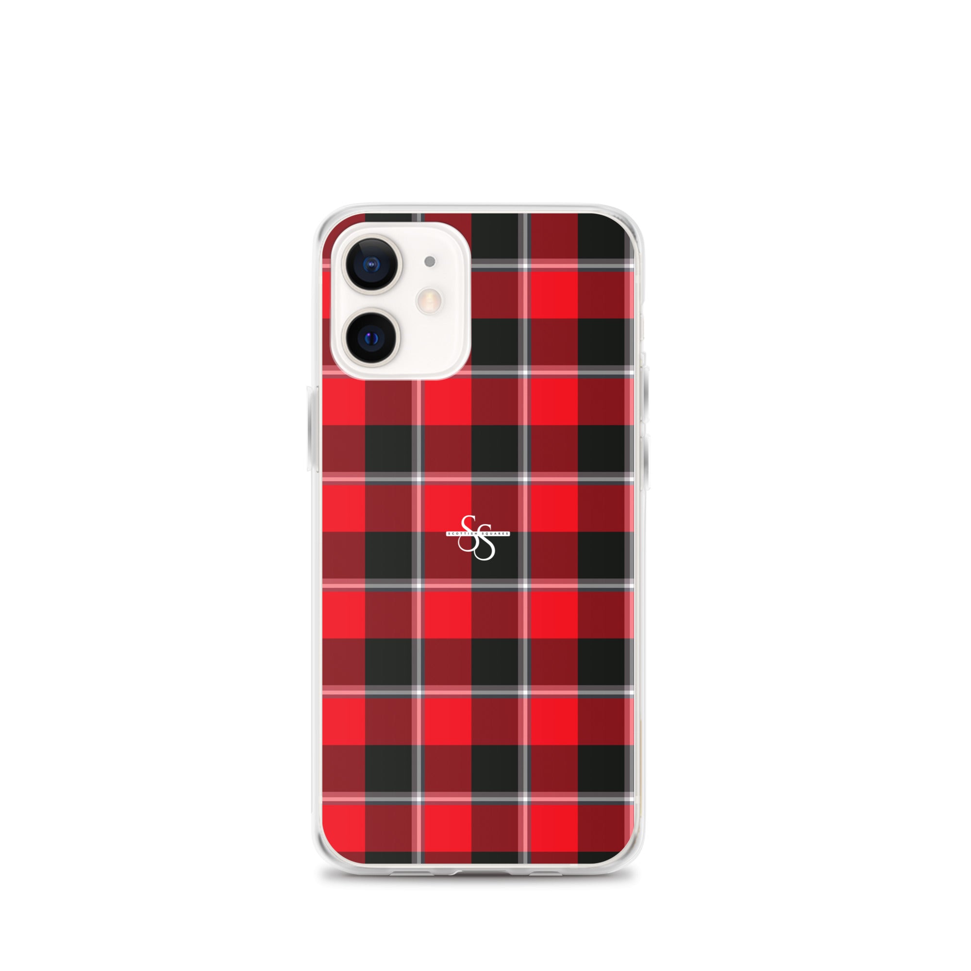 Clear Case for iPhone Red Ribbon and Heavy Metal Plaid iPhone 12 mini - Scottish Squares