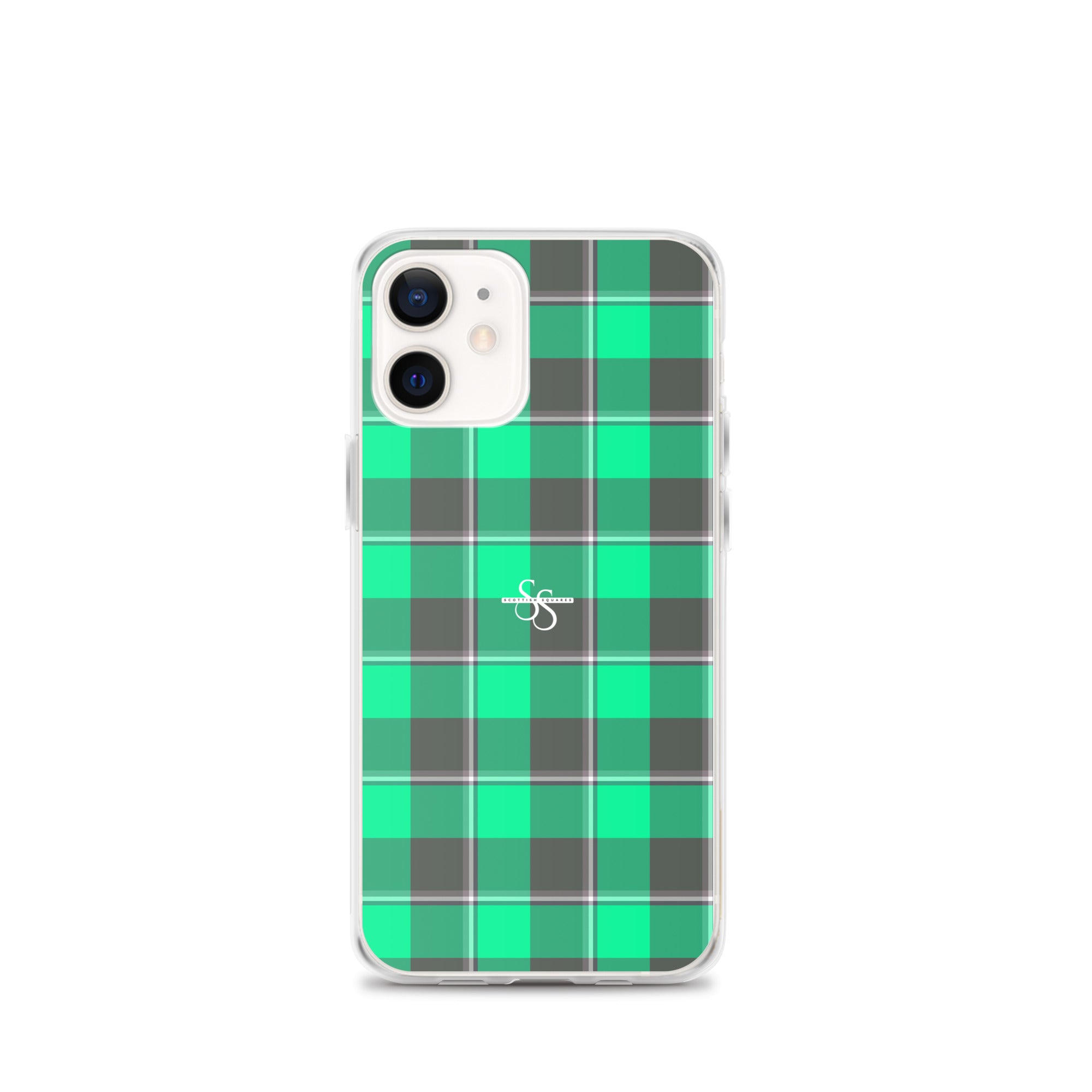 Clear Case for iPhone Spring Green and Finlandia Plaid iPhone 12 mini - Scottish Squares