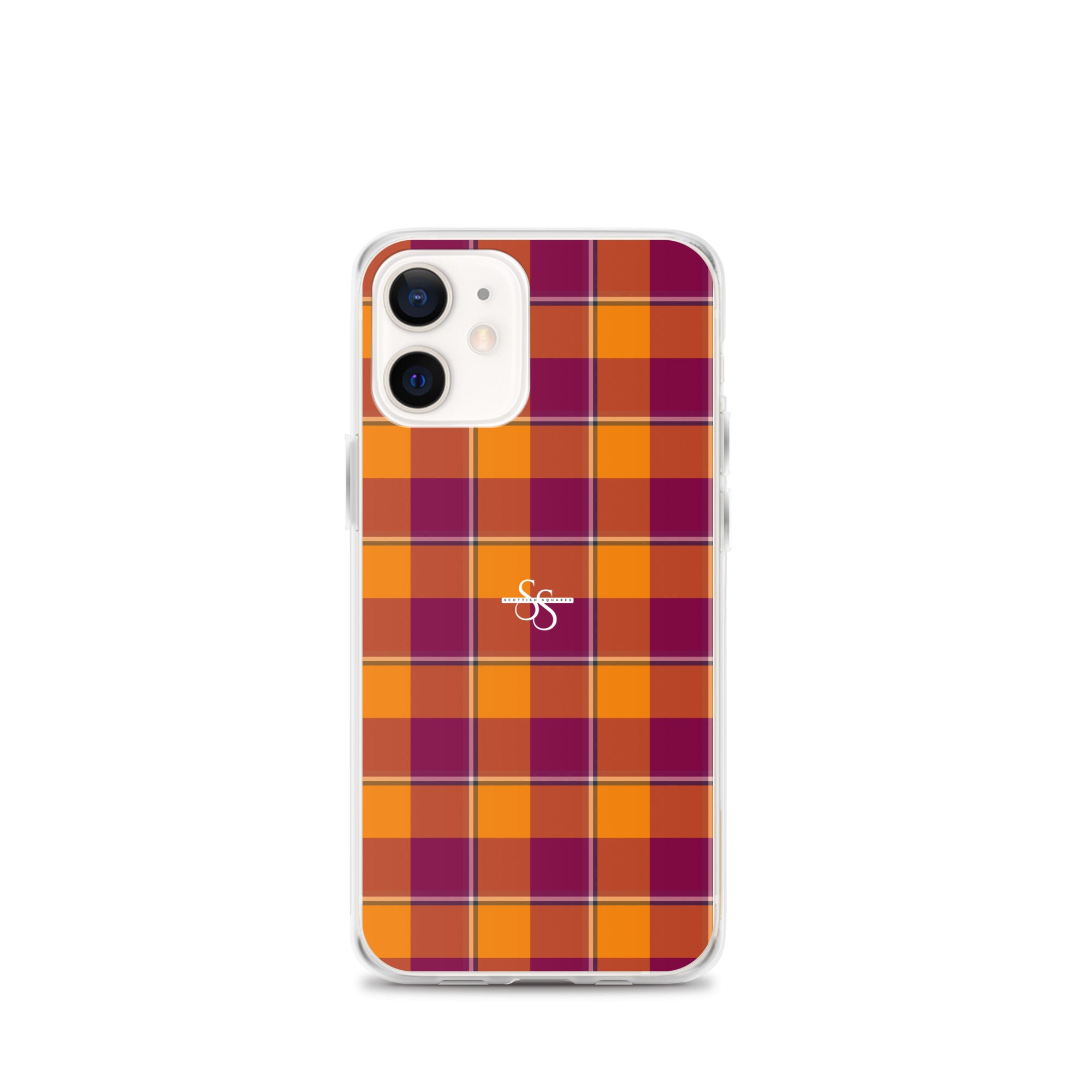 Clear Case for iPhone Tahiti Gold and Rose Bud Cherry Plaid iPhone 12 mini - Scottish Squares