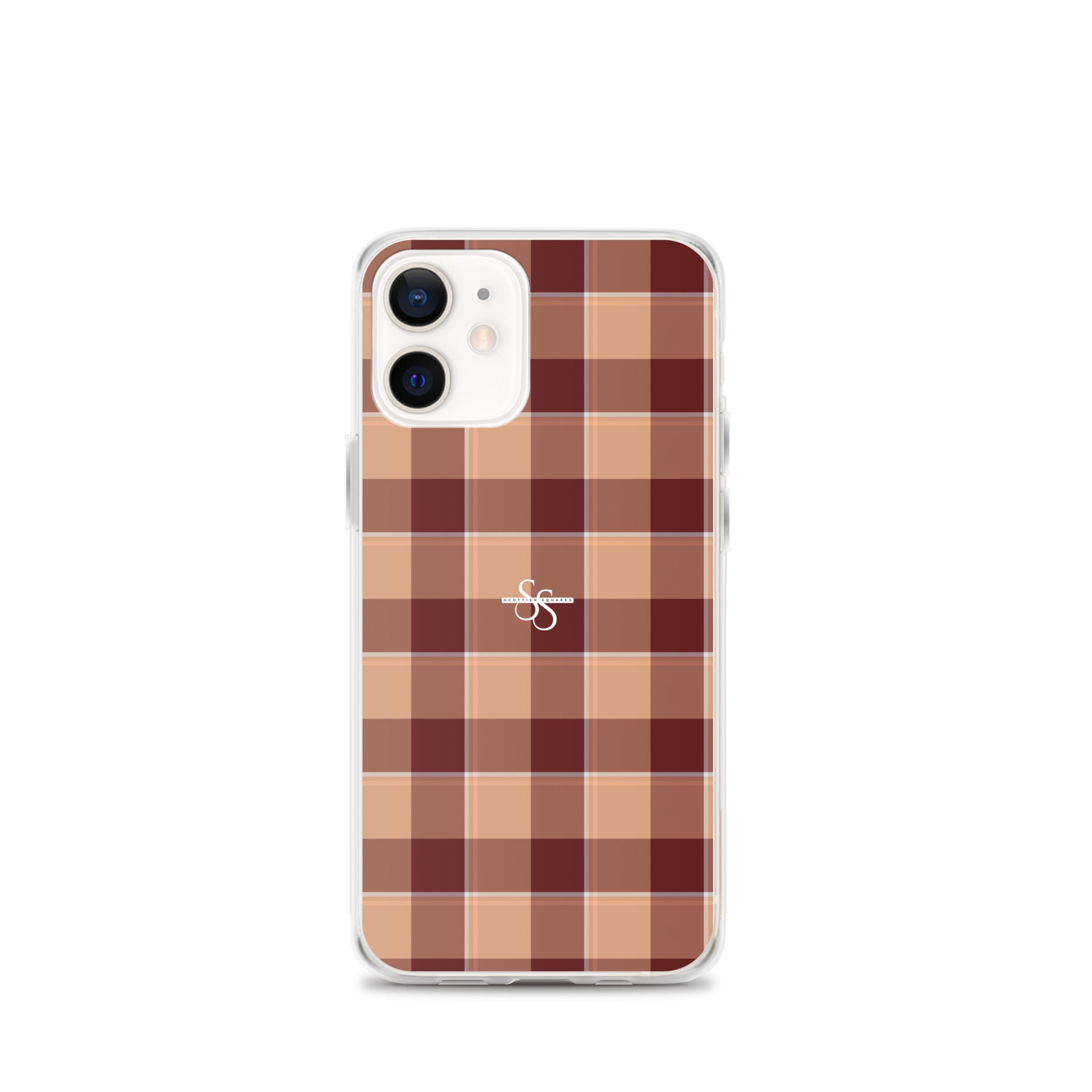 Clear Case for iPhone Whiskey and Livid Brown Plaid iPhone 12 mini - Scottish Squares