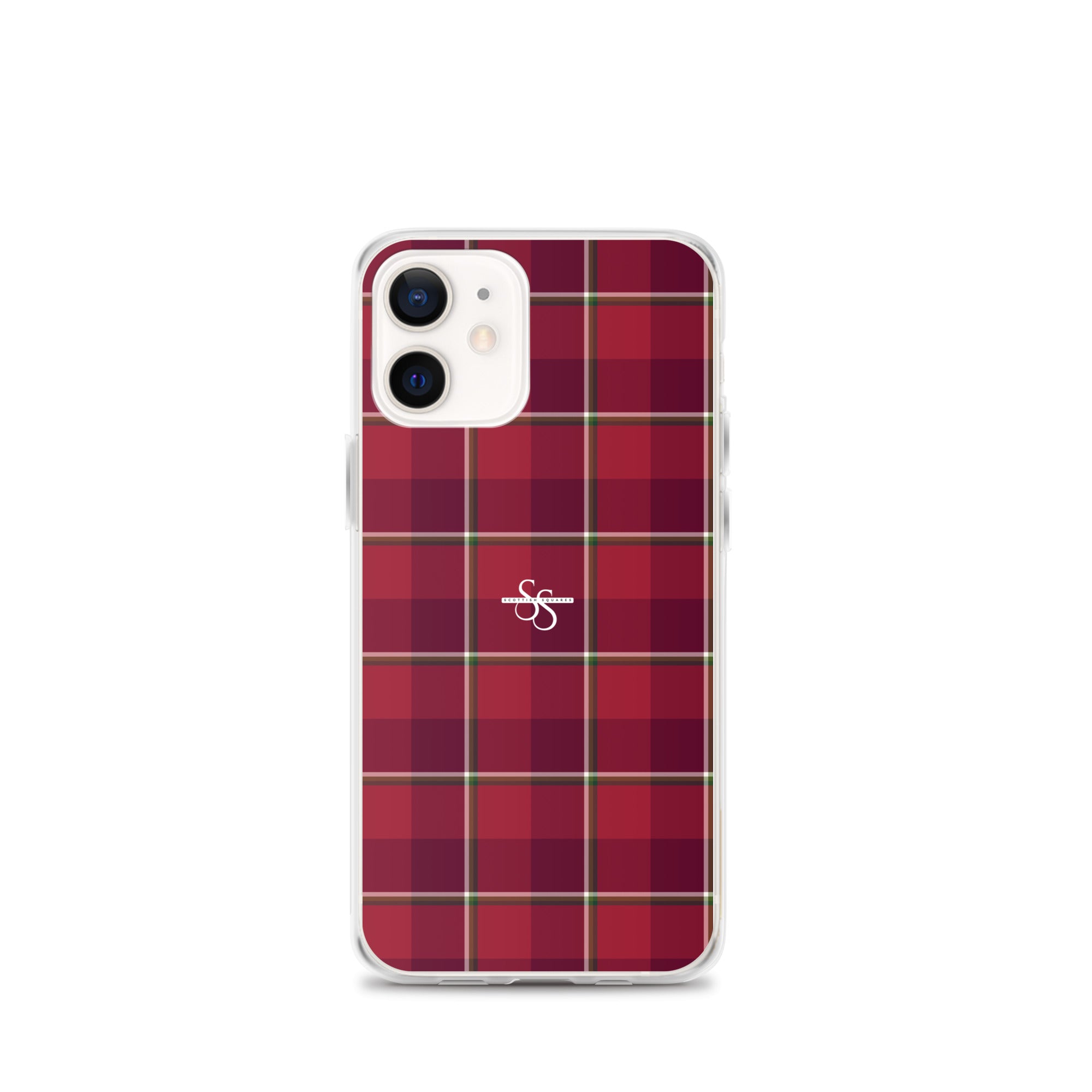 Clear Case for iPhone Old Brick and Cab Sav Plaid iPhone 12 mini - Scottish Squares