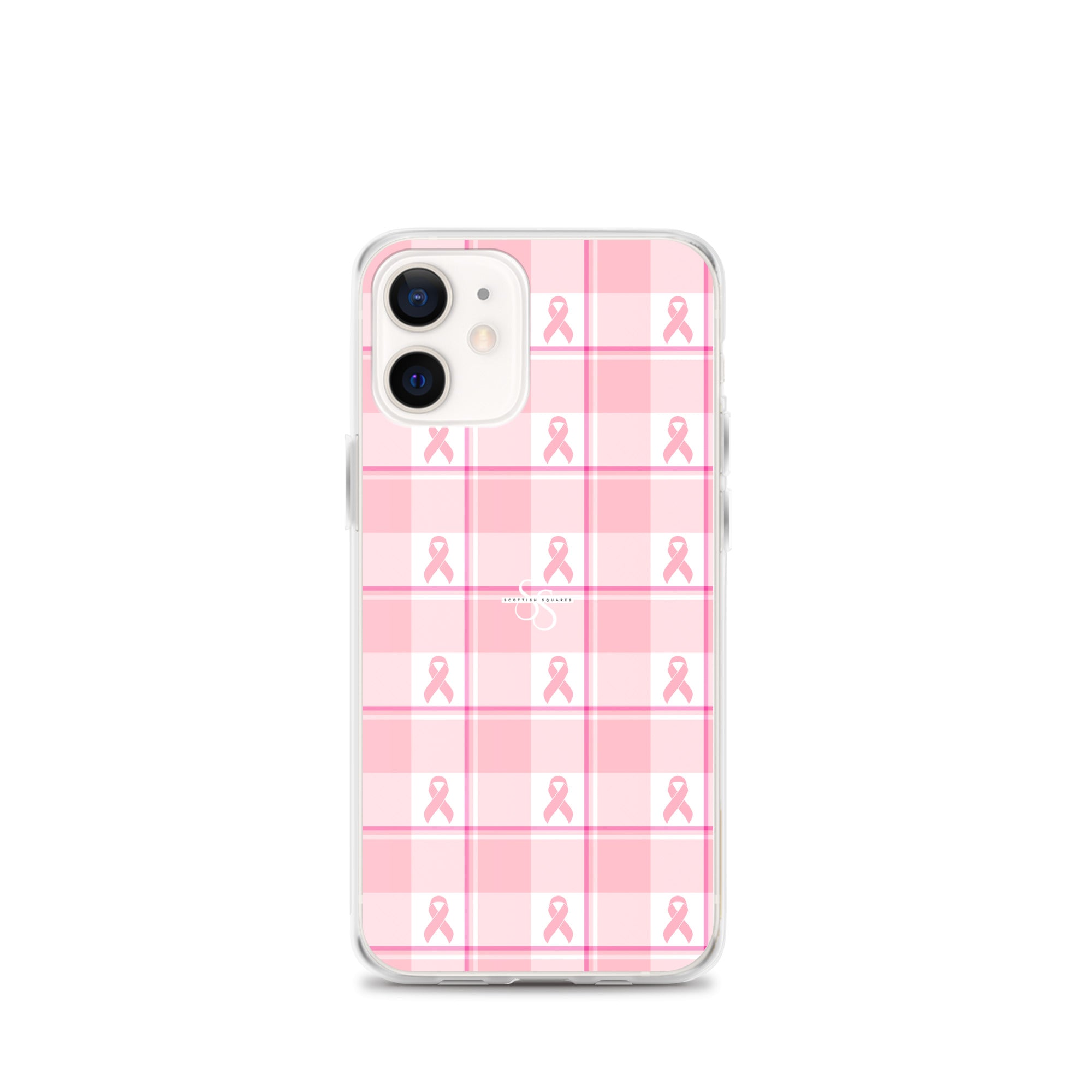 Clear Case for iPhone Breast Cancer Awareness Plaid iPhone 12 mini - Scottish Squares