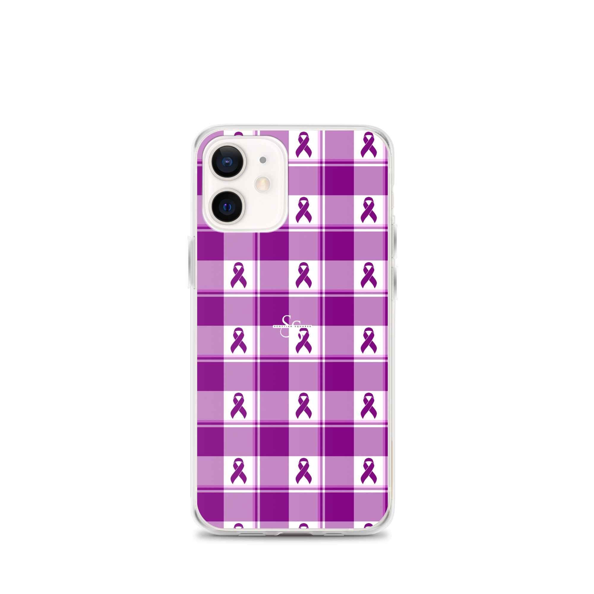 Clear Case for iPhone Pancreatic Cancer Awareness Plaid iPhone 12 mini - Scottish Squares