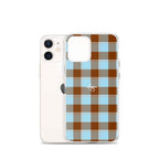 Clear Case for iPhone Blizzard Blue and Livid Brown Plaid - Scottish Squares