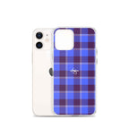 Clear Case for iPhone Cornflower Blue and Livid Brown Plaid - Scottish Squares