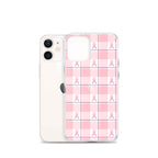 Clear Case for iPhone Breast Cancer Awareness Plaid - Scottish Squares