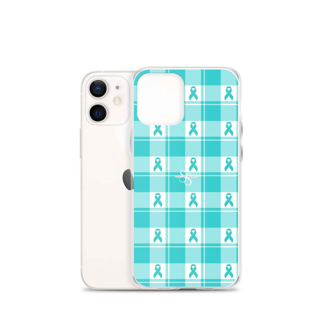 Clear Case for iPhone Ovarian Cancer Awareness Plaid - Scottish Squares