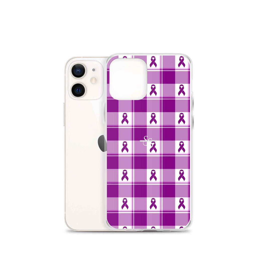Clear Case for iPhone Pancreatic Cancer Awareness Plaid - Scottish Squares