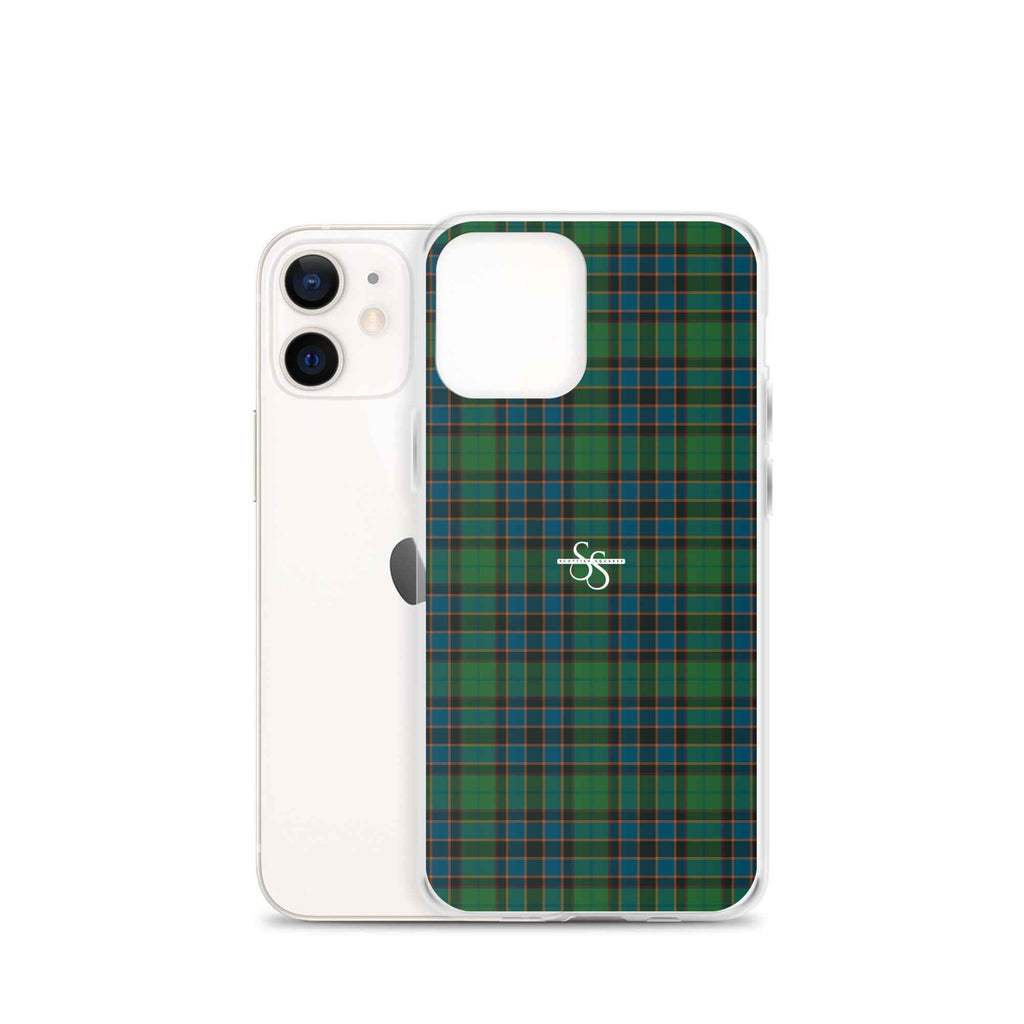 Clear Case for iPhone Green Blue Orange Plaid Tartan
