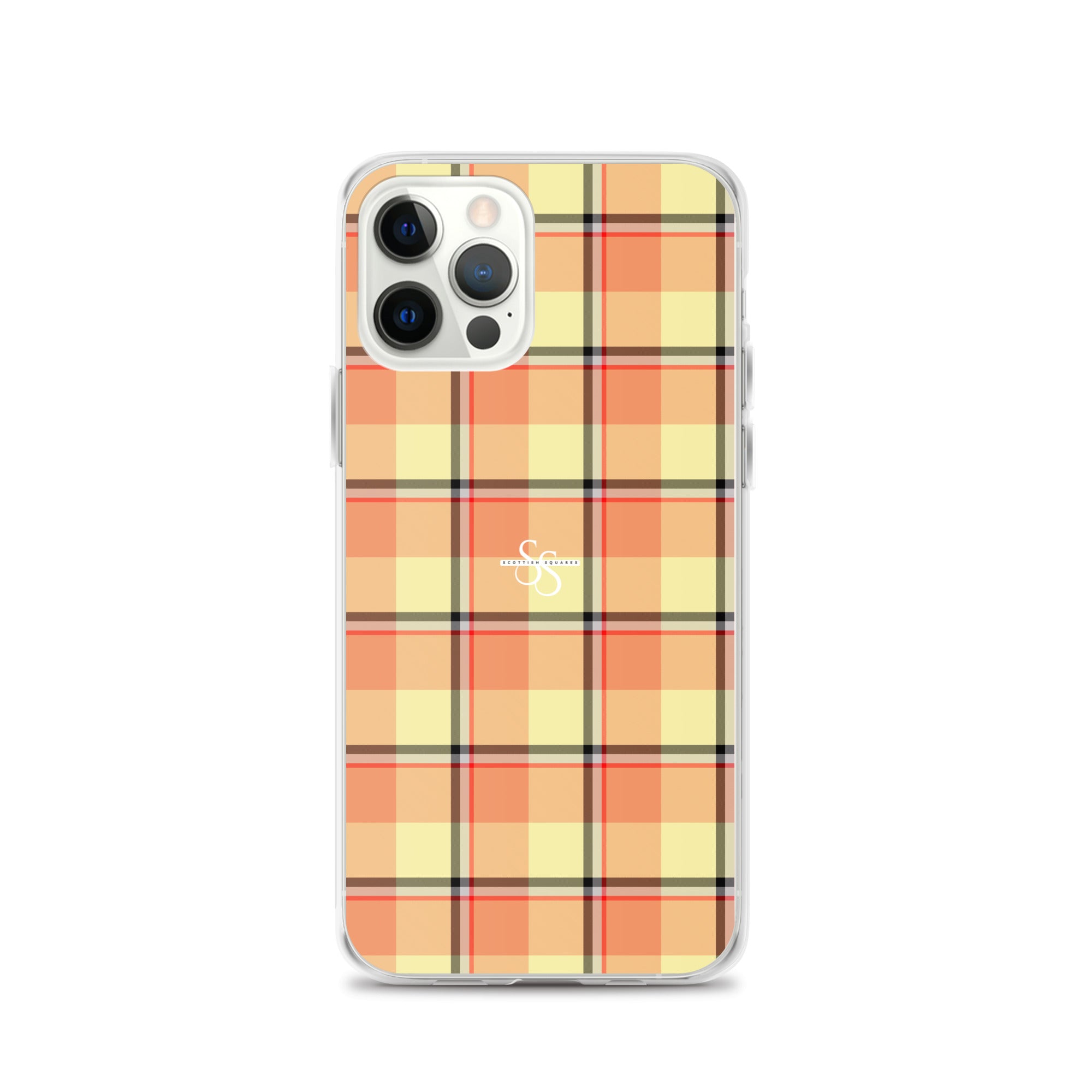 Clear Case for iPhone Claystone and Morning Mist Plaid iPhone 12 Pro - Scottish Squares