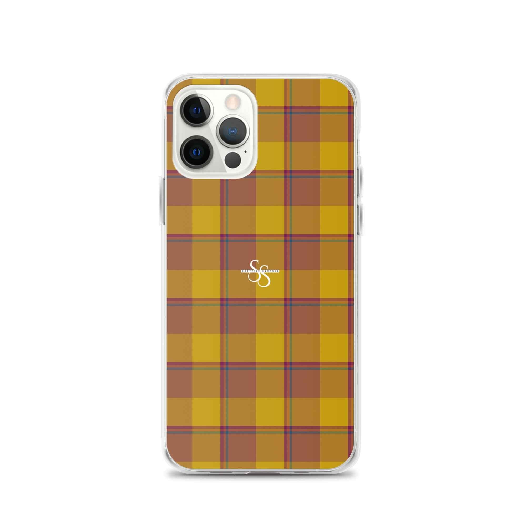 Clear Case for iPhone Potters Clay and Pizza Plaid iPhone 12 Pro - Scottish Squares