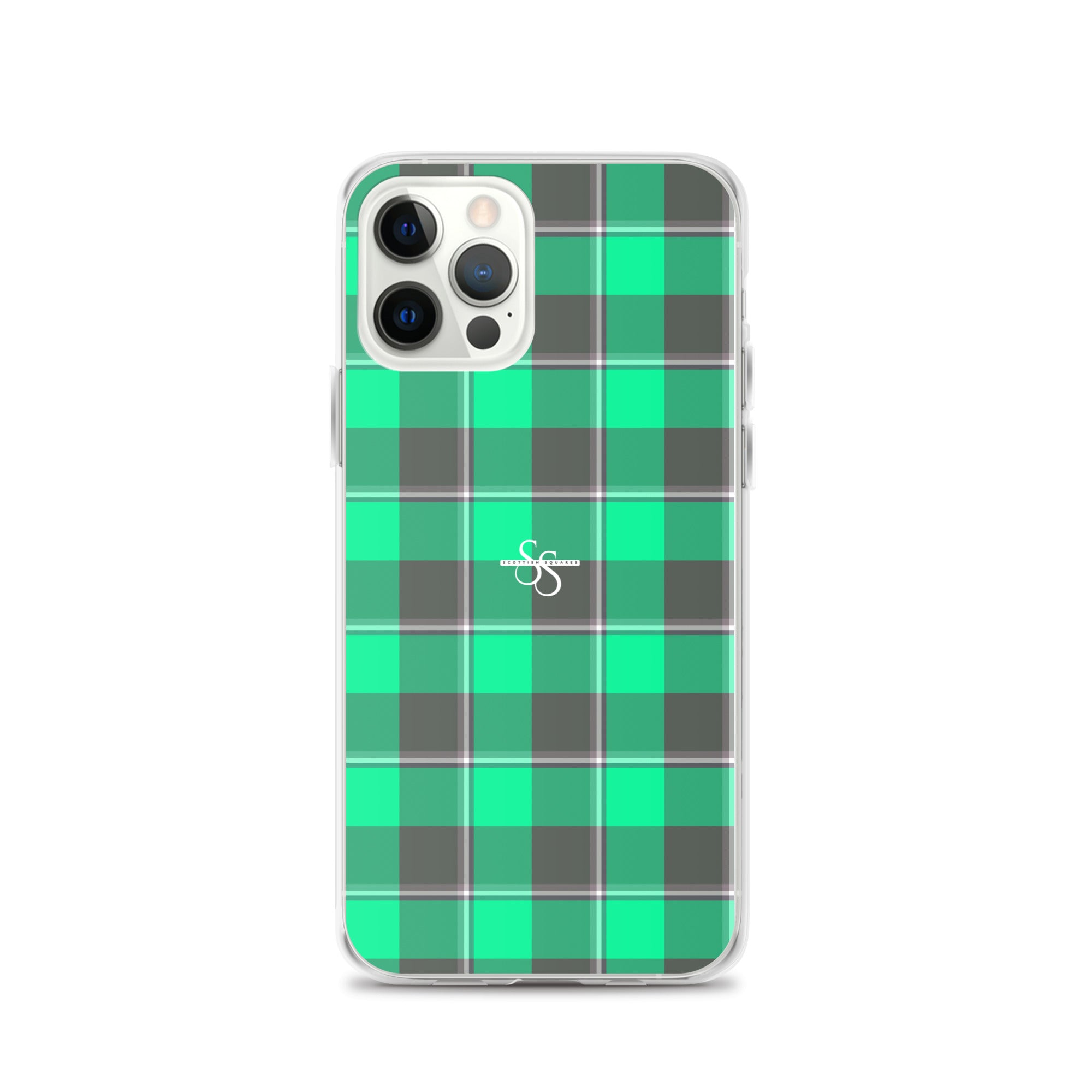 Clear Case for iPhone Spring Green and Finlandia Plaid iPhone 12 Pro - Scottish Squares