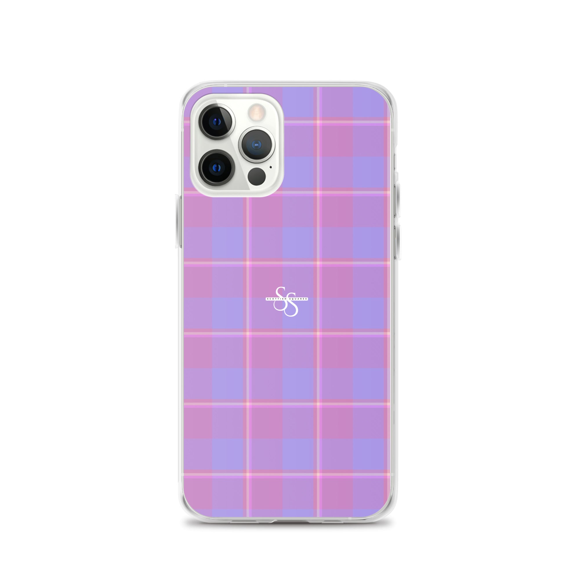 Clear Case for iPhone Viola and Dull Lavender Plaid iPhone 12 Pro - Scottish Squares
