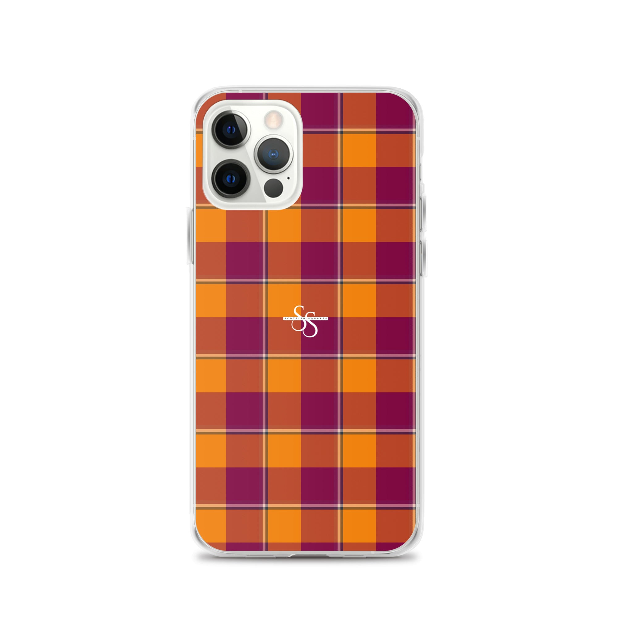 Clear Case for iPhone Tahiti Gold and Rose Bud Cherry Plaid iPhone 12 Pro - Scottish Squares
