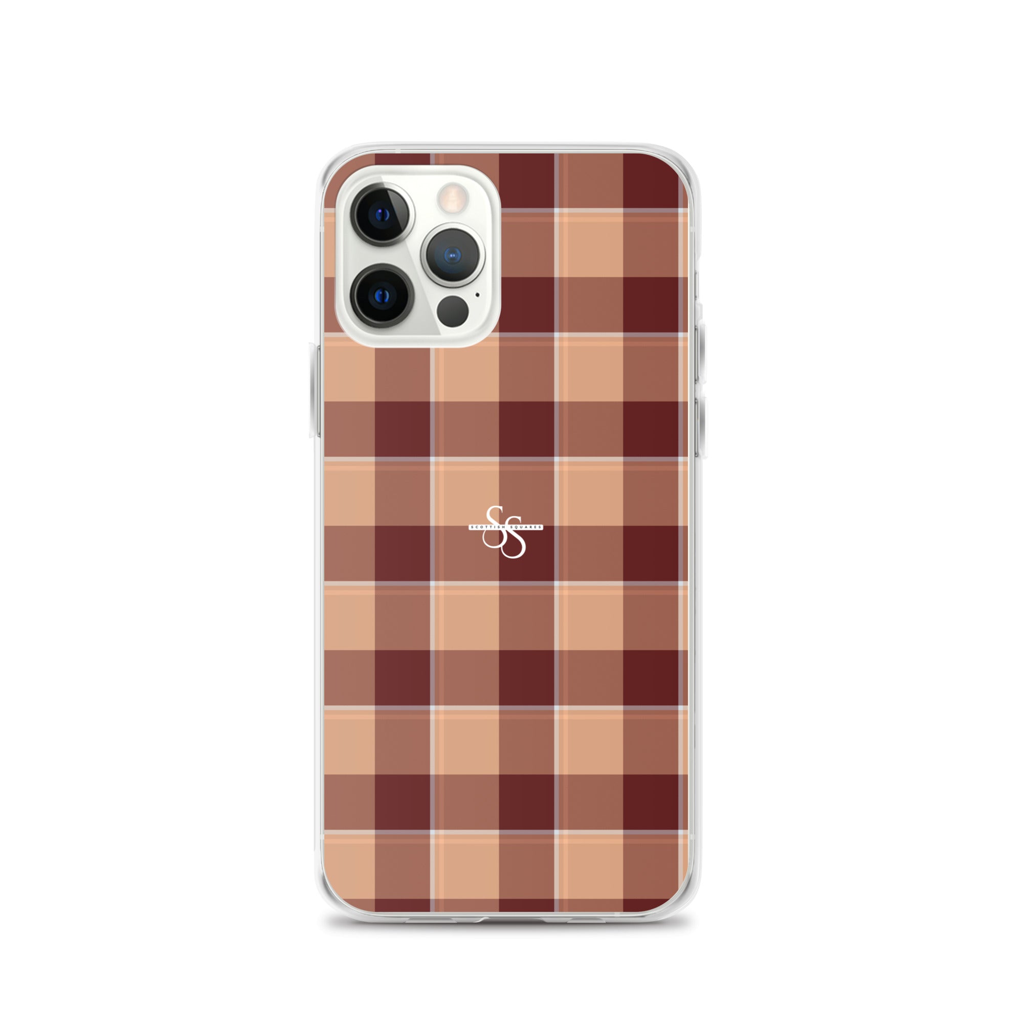 Clear Case for iPhone Whiskey and Livid Brown Plaid iPhone 12 Pro - Scottish Squares