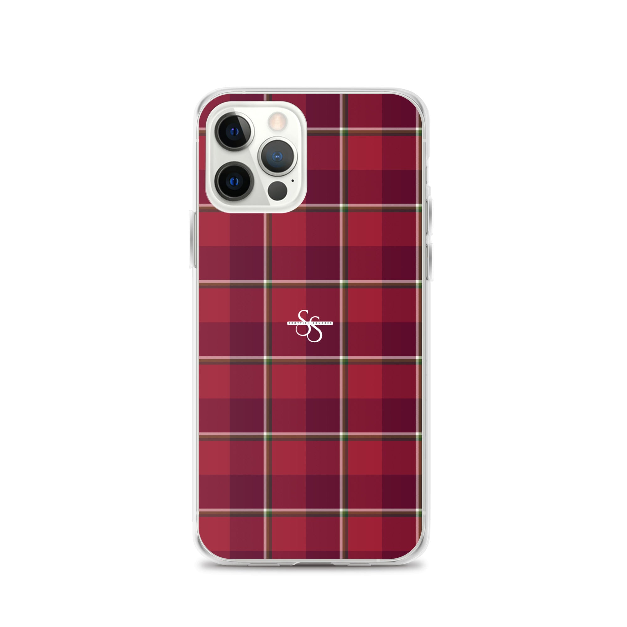 Clear Case for iPhone Old Brick and Cab Sav Plaid iPhone 12 Pro - Scottish Squares