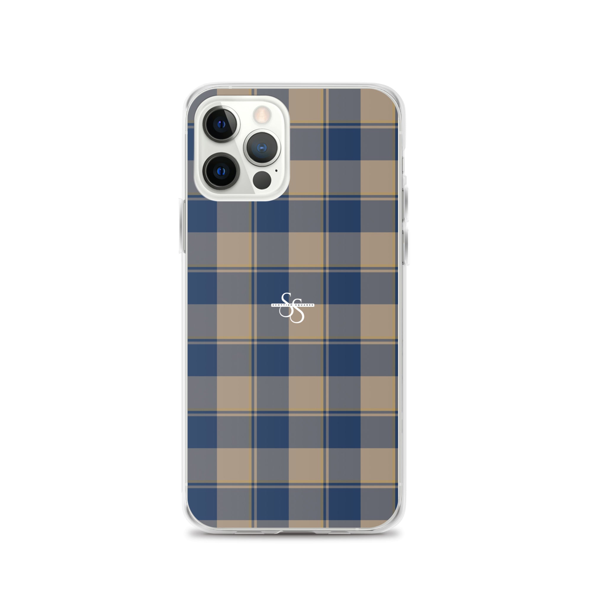 Clear Case for iPhone Cello and Donkey Brown Plaid iPhone 12 Pro - Scottish Squares