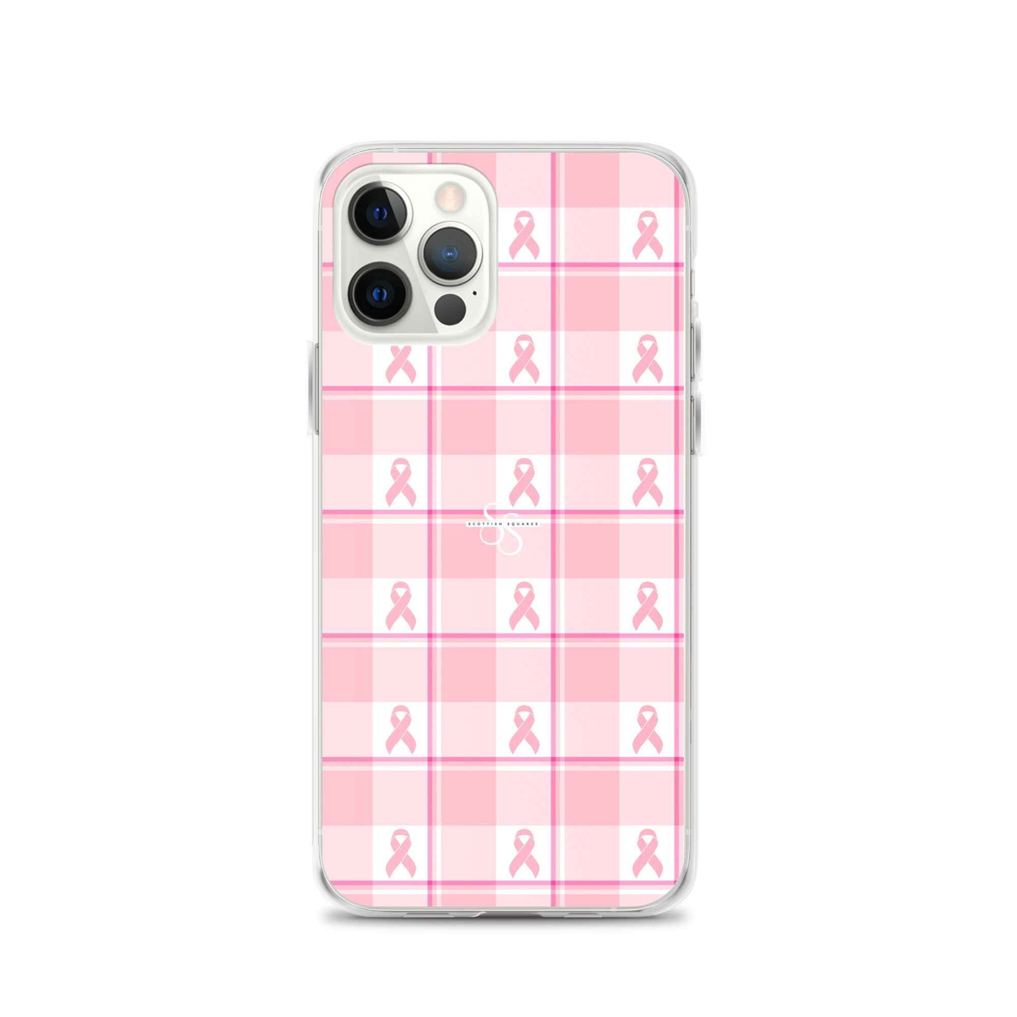 Clear Case for iPhone Breast Cancer Awareness Plaid iPhone 12 Pro - Scottish Squares