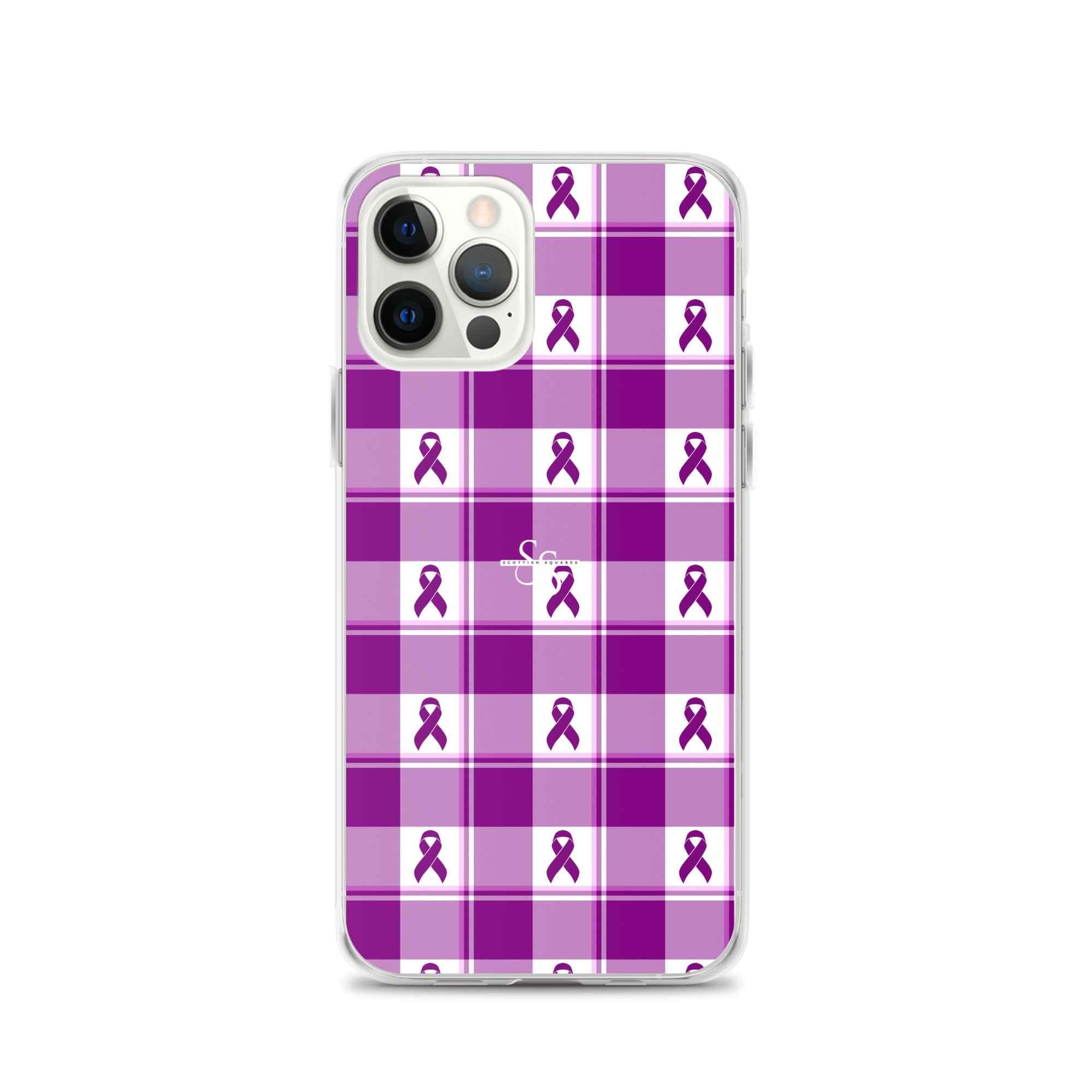 Clear Case for iPhone Pancreatic Cancer Awareness Plaid iPhone 12 Pro - Scottish Squares