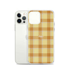 Clear Case for iPhone Zombie and Copper Plaid - Scottish Squares
