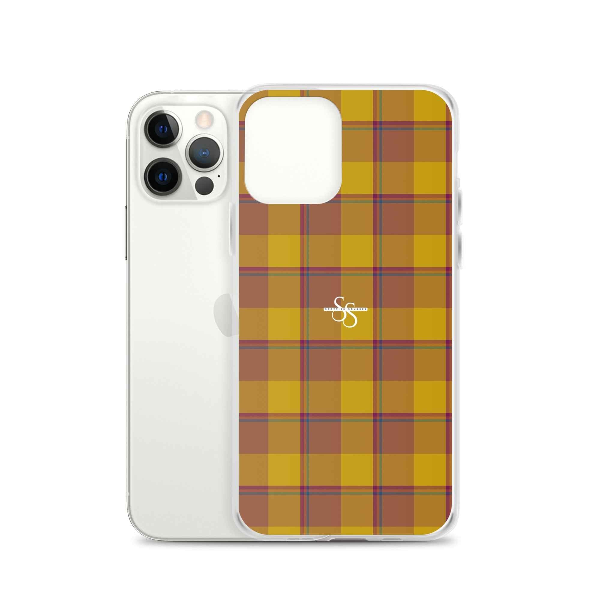 Clear Case for iPhone Potters Clay and Pizza Plaid - Scottish Squares