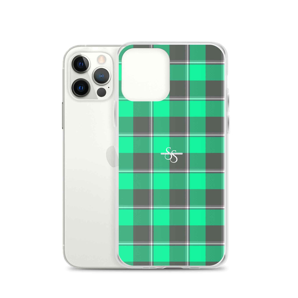 Clear Case for iPhone Spring Green and Finlandia Plaid - Scottish Squares
