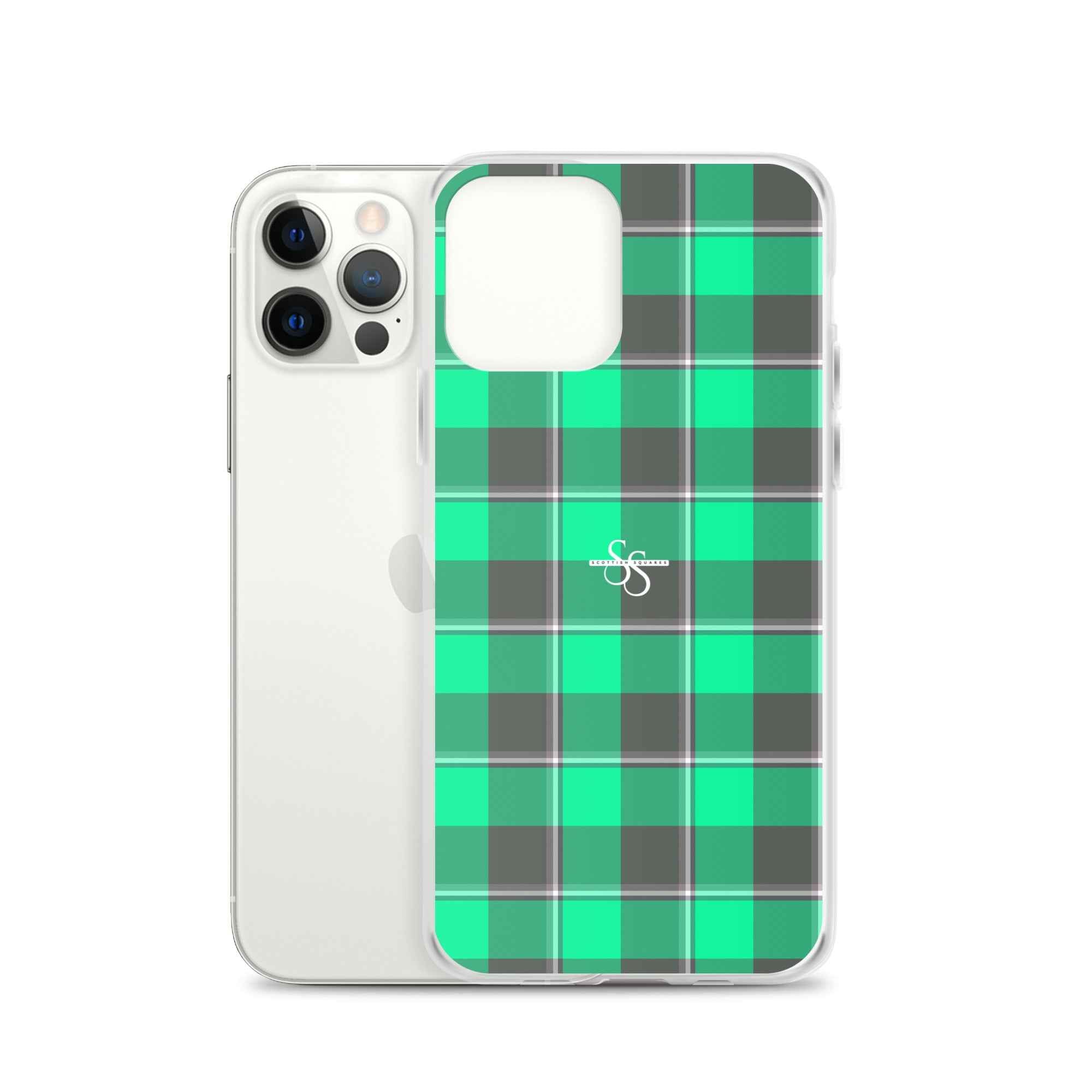 Clear Case for iPhone Spring Green and Finlandia Plaid - Scottish Squares