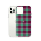 Clear Case for iPhone Ocean Green and Mulberry Wood Plaid - Scottish Squares