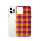 Clear Case for iPhone Tahiti Gold and Rose Bud Cherry Plaid - Scottish Squares