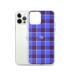 Clear Case for iPhone Cornflower Blue and Livid Brown Plaid - Scottish Squares