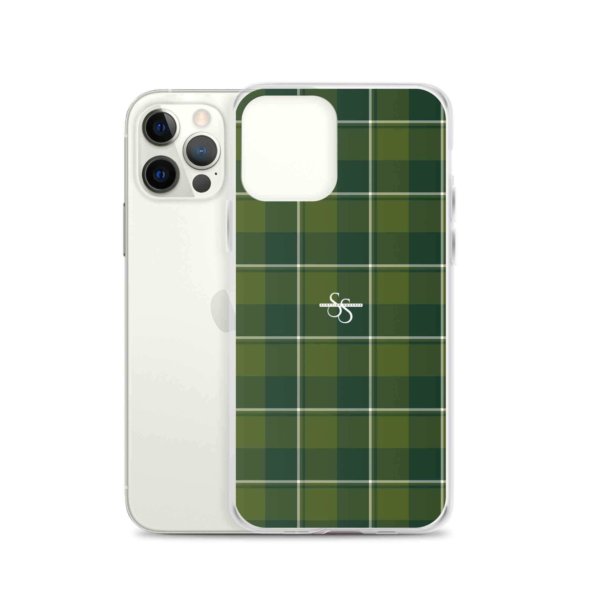 Clear Case for iPhone Woodland and Evergreen Plaid - Scottish Squares