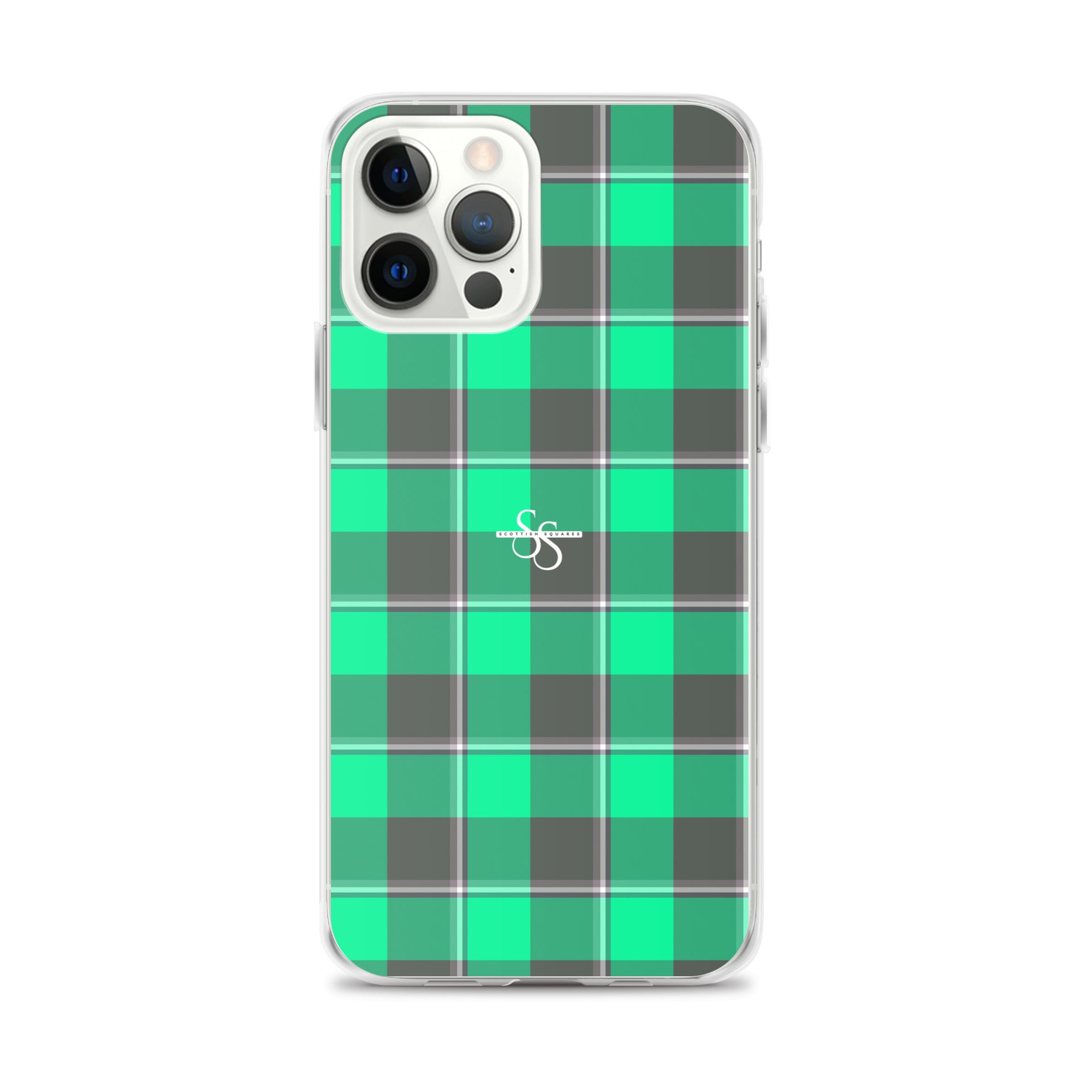 Clear Case for iPhone Spring Green and Finlandia Plaid iPhone 12 Pro Max - Scottish Squares