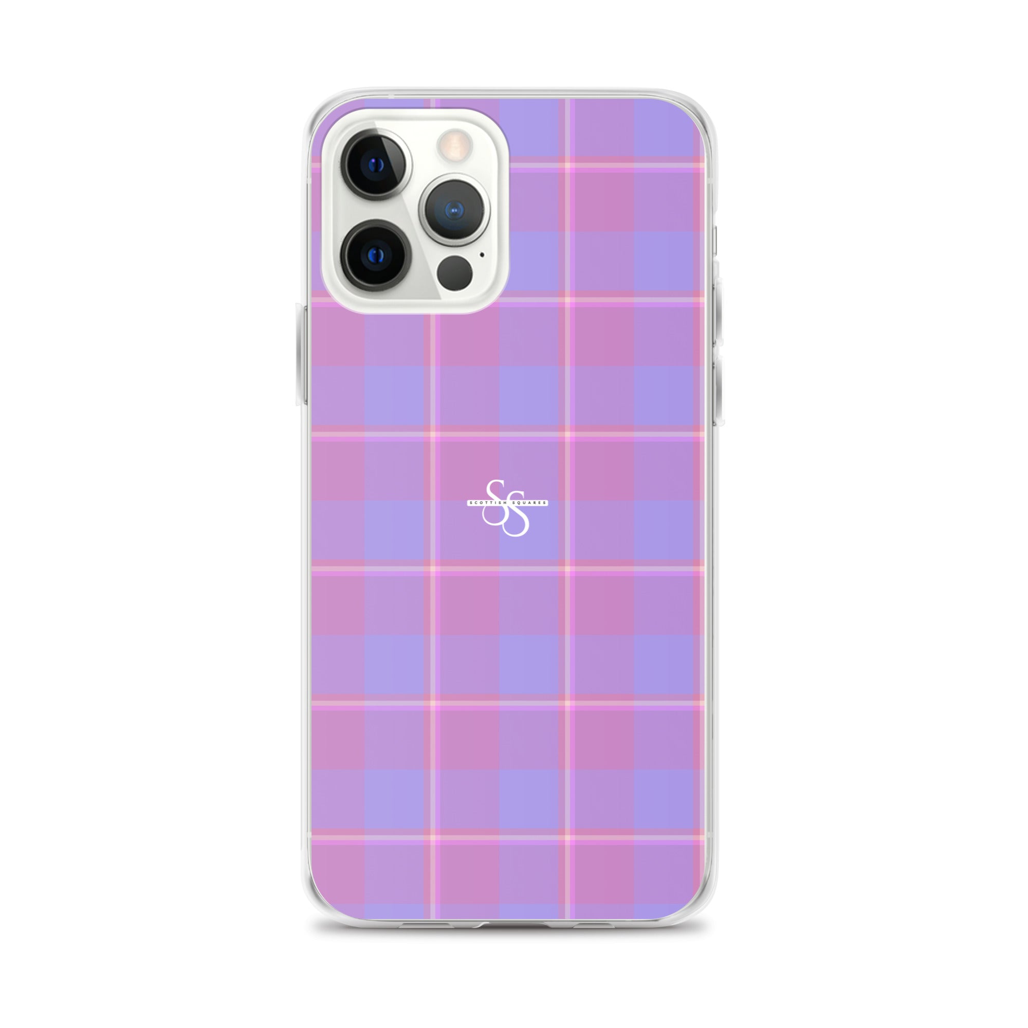 Clear Case for iPhone Viola and Dull Lavender Plaid iPhone 12 Pro Max - Scottish Squares