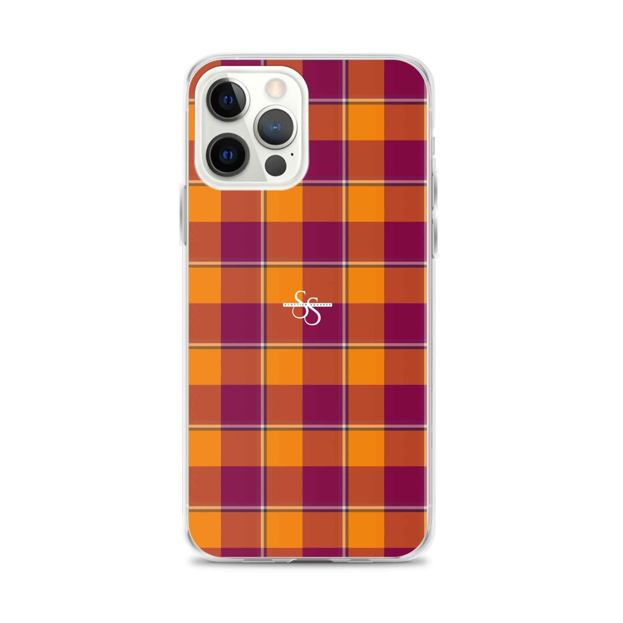 Clear Case for iPhone Tahiti Gold and Rose Bud Cherry Plaid iPhone 12 Pro Max - Scottish Squares