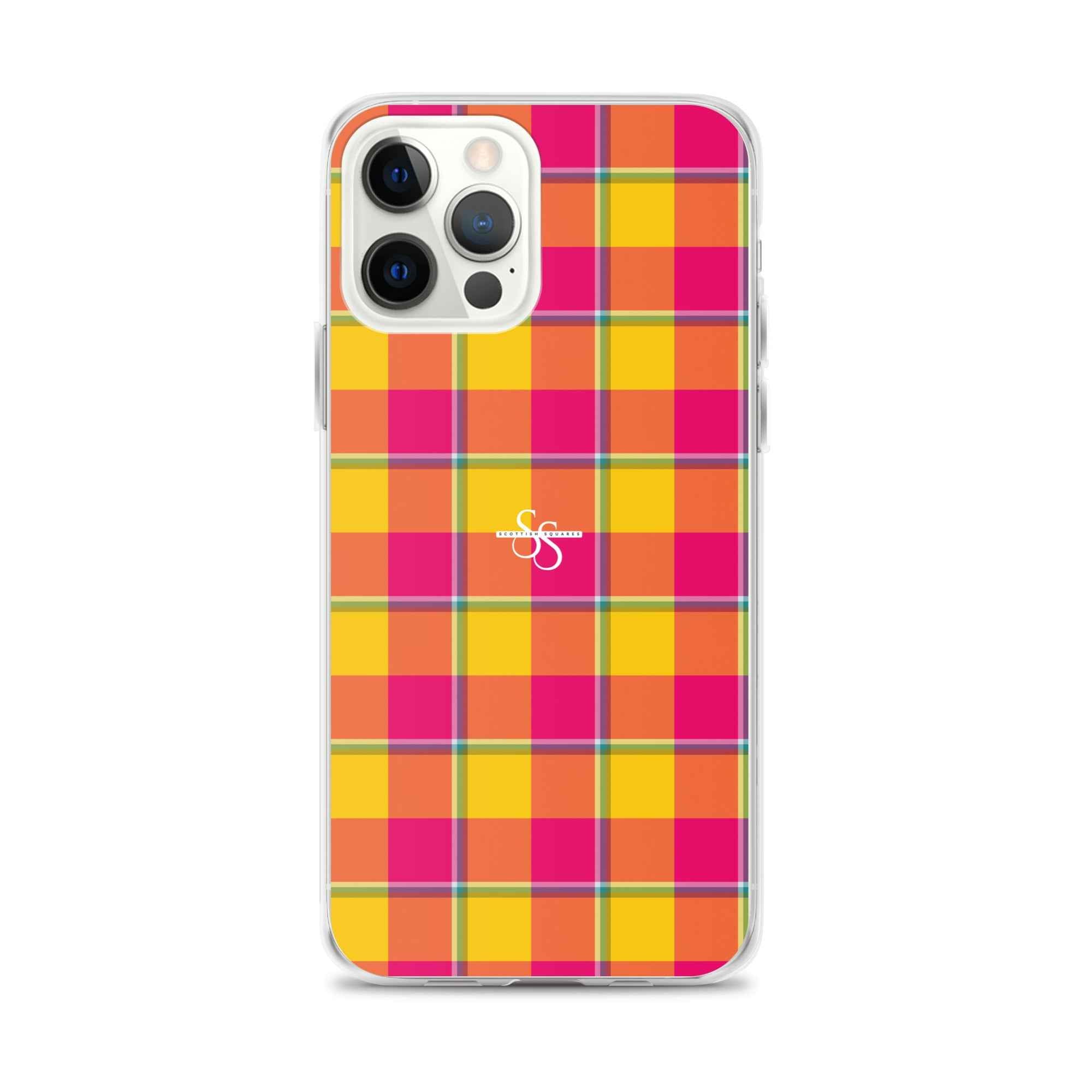 Clear Case for iPhone Corn and Razzmatazz Plaid iPhone 12 Pro Max - Scottish Squares