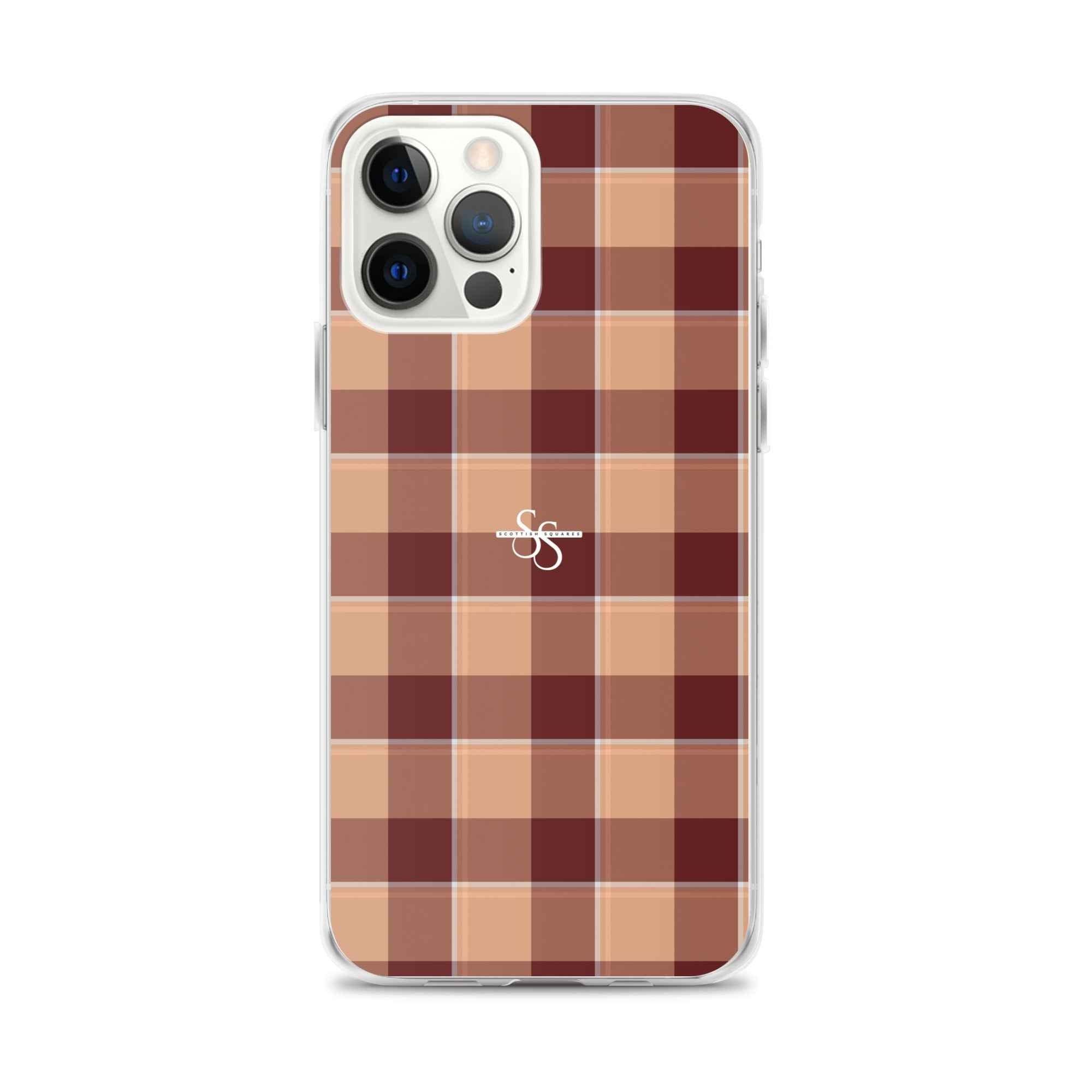 Clear Case for iPhone Whiskey and Livid Brown Plaid iPhone 12 Pro Max - Scottish Squares