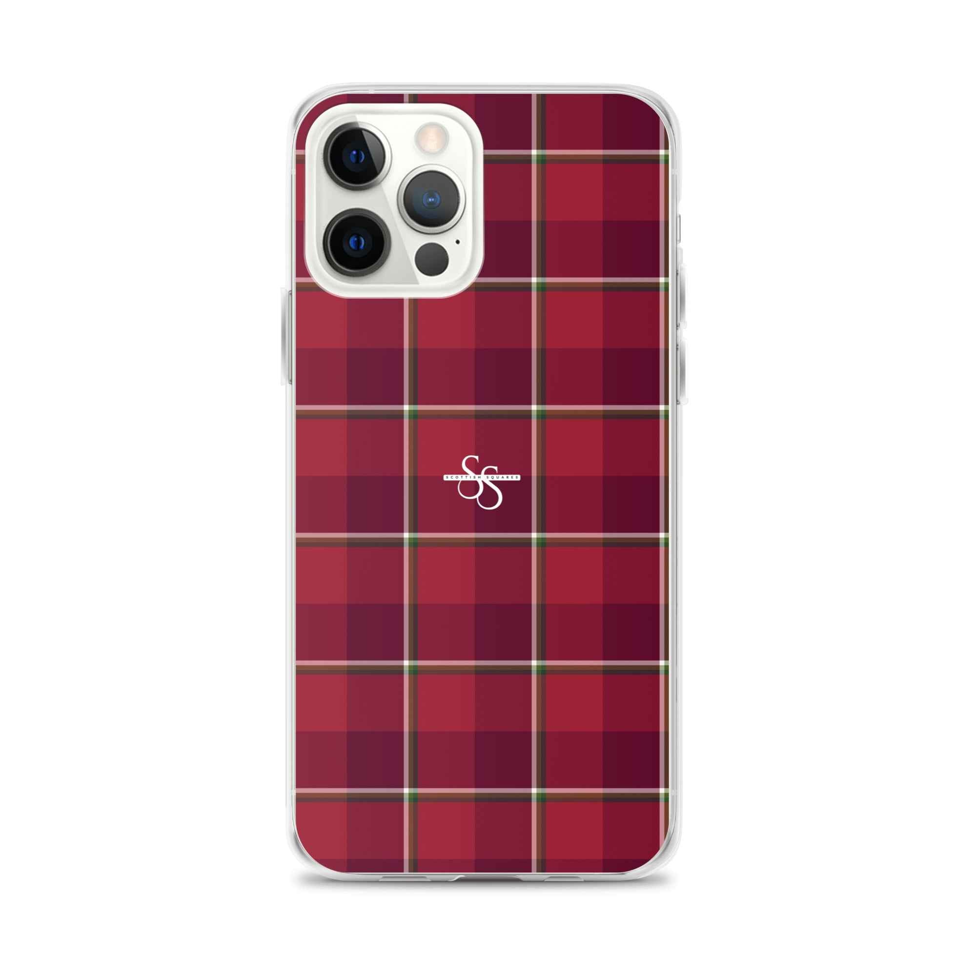 Clear Case for iPhone Old Brick and Cab Sav Plaid iPhone 12 Pro Max - Scottish Squares