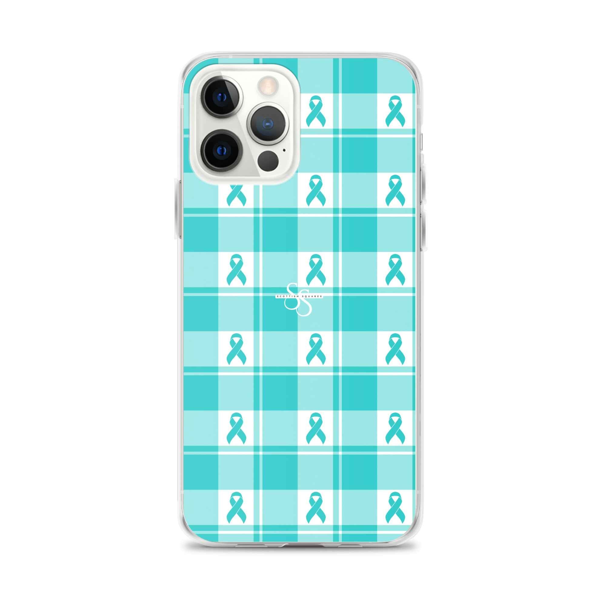 Clear Case for iPhone Ovarian Cancer Awareness Plaid iPhone 12 Pro Max - Scottish Squares