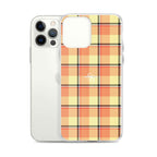 Clear Case for iPhone Claystone and Morning Mist Plaid - Scottish Squares