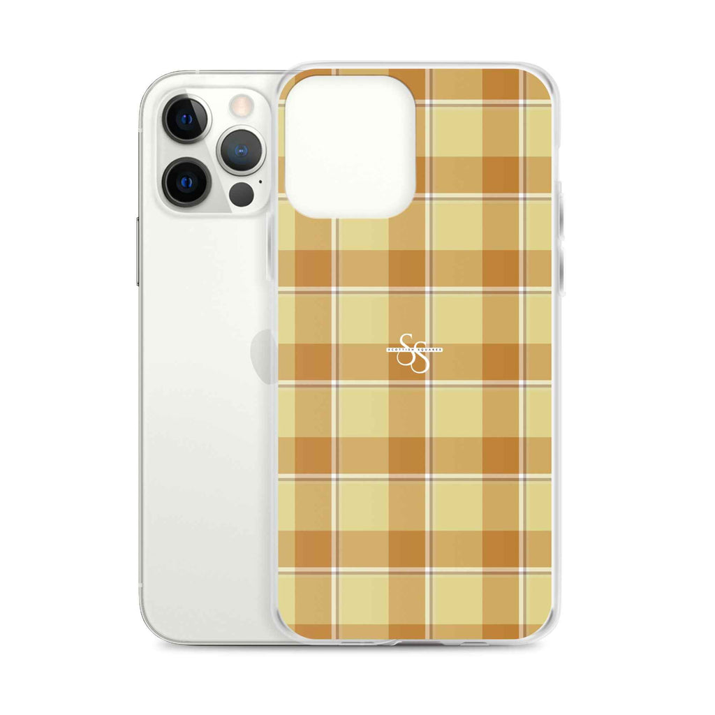 Clear Case for iPhone Zombie and Copper Plaid - Scottish Squares