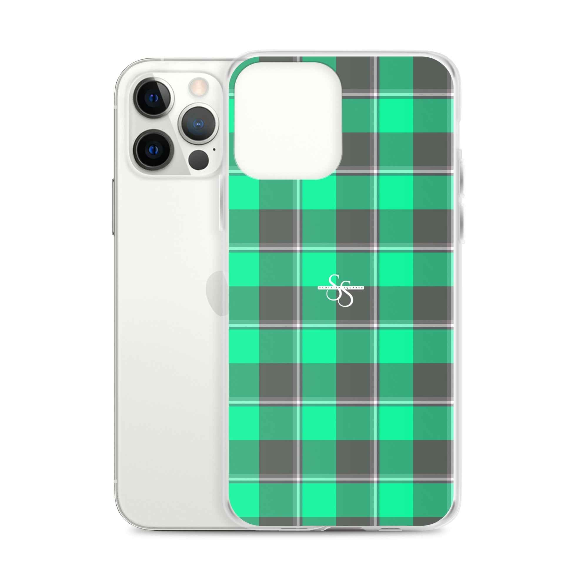 Clear Case for iPhone Spring Green and Finlandia Plaid - Scottish Squares