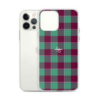 Clear Case for iPhone Ocean Green and Mulberry Wood Plaid - Scottish Squares