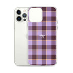 Clear Case for iPhone Light Wisteria and Livid Brown Plaid - Scottish Squares