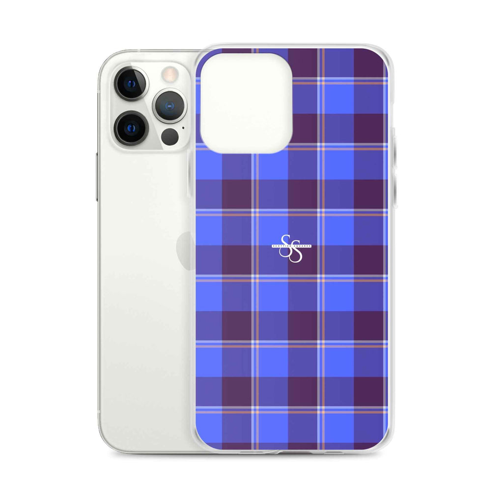 Clear Case for iPhone Cornflower Blue and Livid Brown Plaid - Scottish Squares