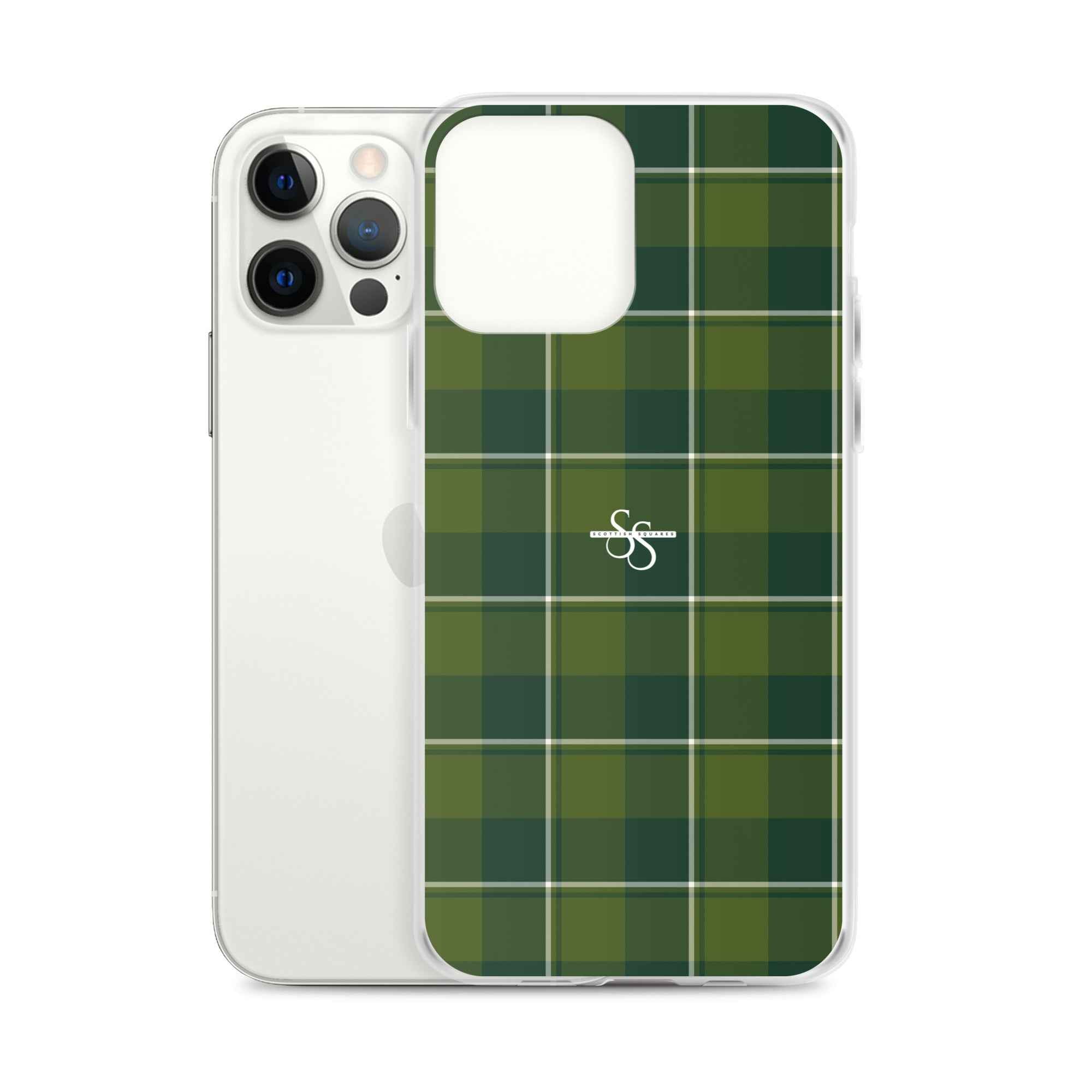 Clear Case for iPhone Woodland and Evergreen Plaid - Scottish Squares