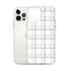 Clear Case for iPhone Lung Cancer Awareness Plaid, White Ribbon, Supportive Gift - Scottish Squares