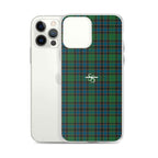 Clear Case for iPhone Green Blue Orange Plaid Tartan