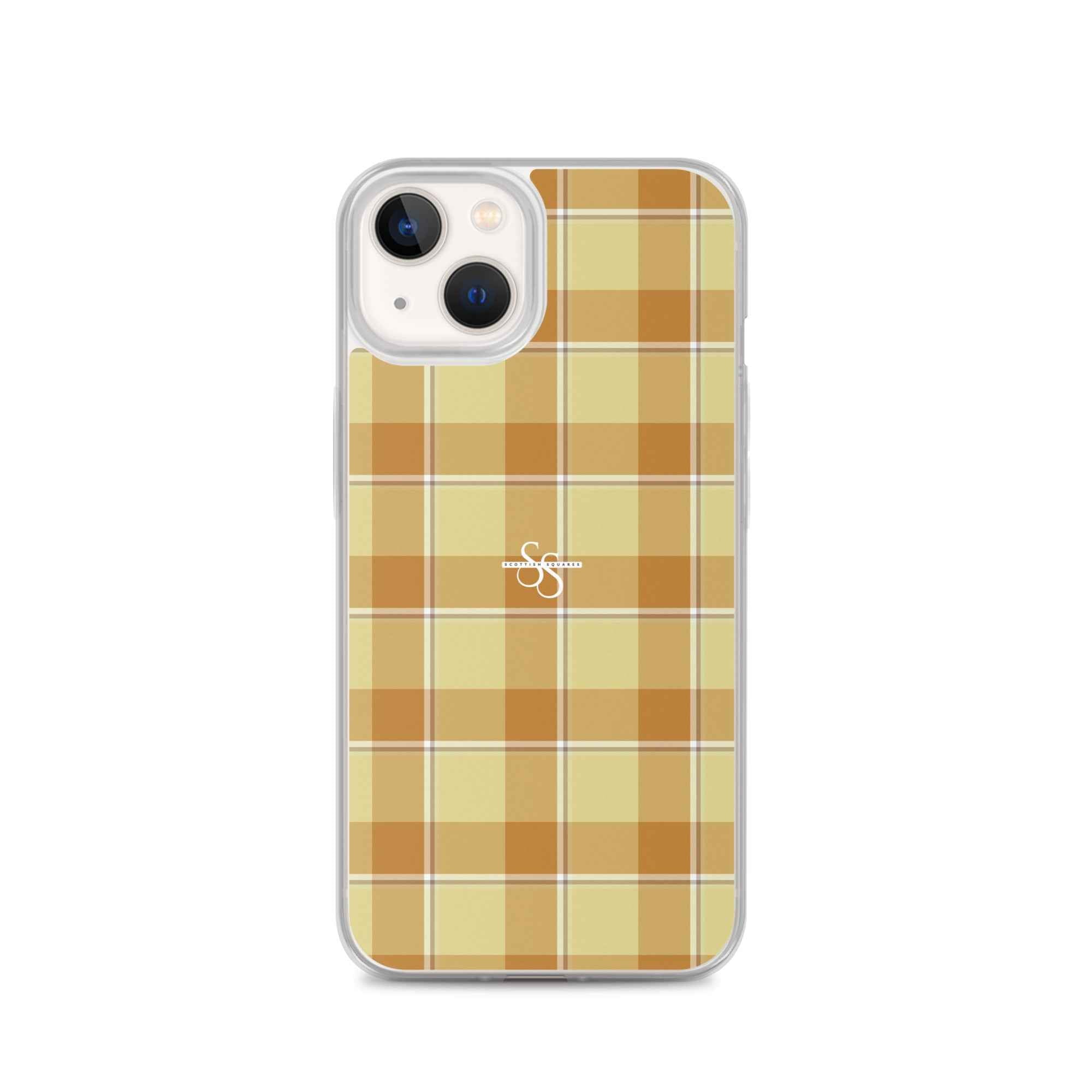 Clear Case for iPhone Zombie and Copper Plaid iPhone 13 - Scottish Squares