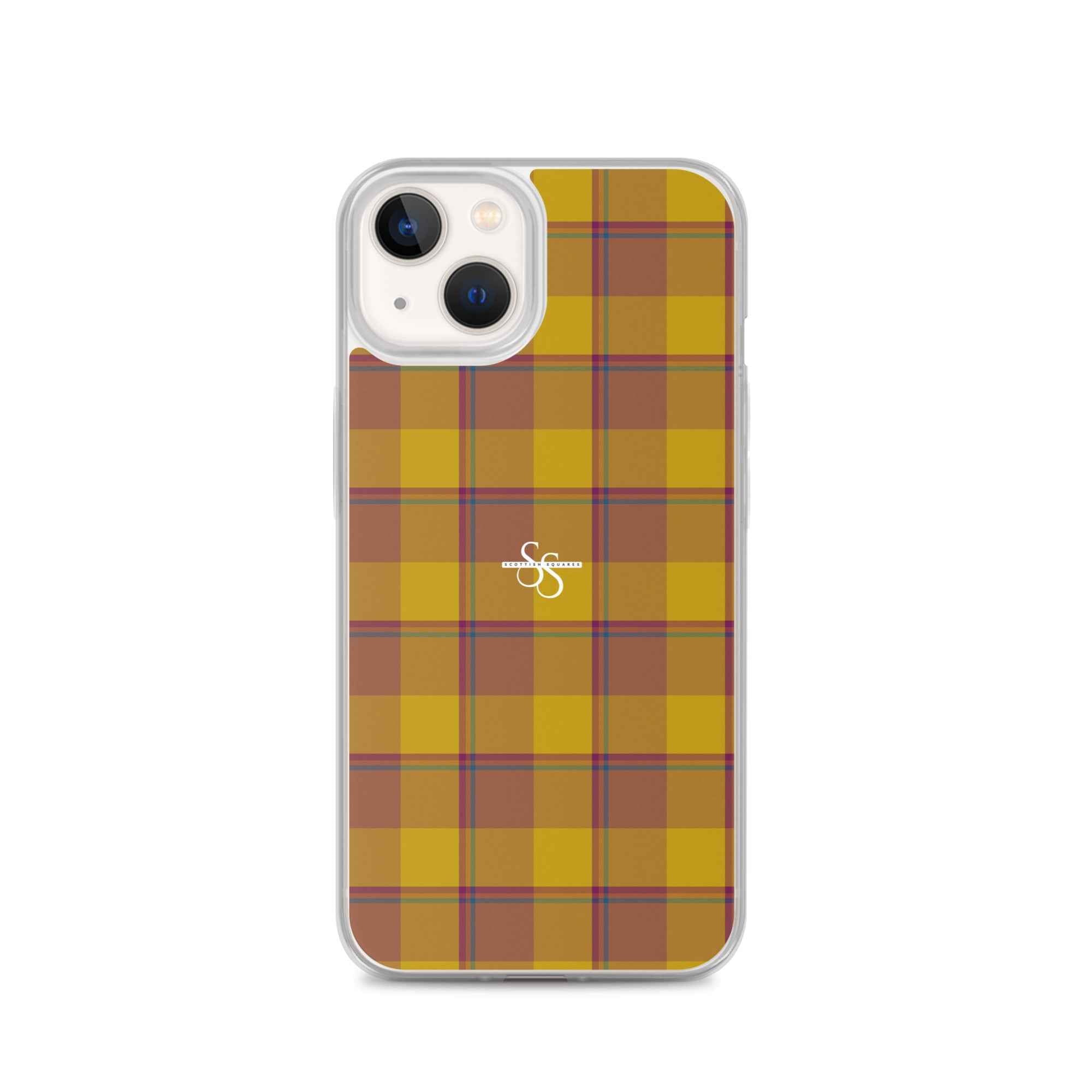 Clear Case for iPhone Potters Clay and Pizza Plaid iPhone 13 - Scottish Squares
