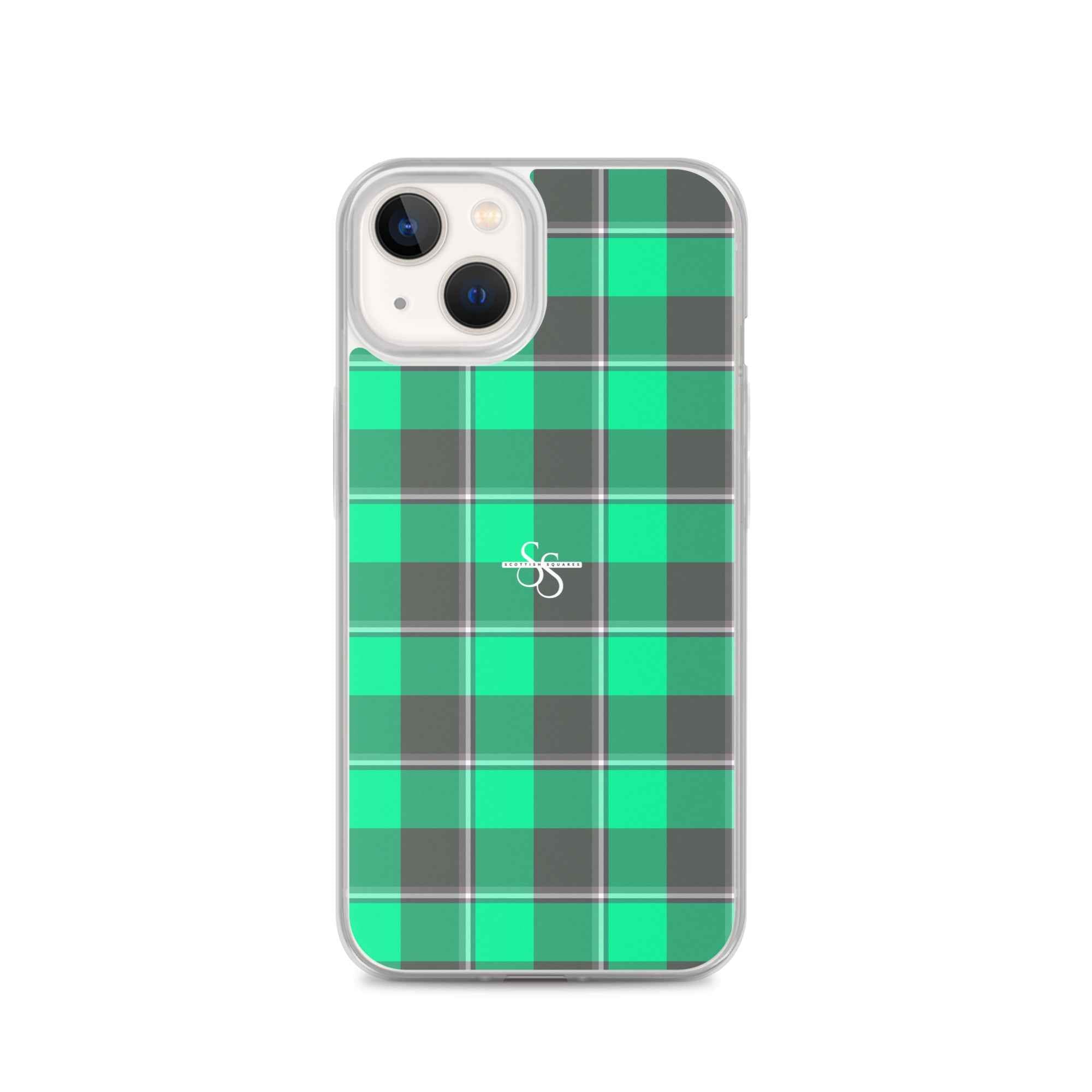 Clear Case for iPhone Spring Green and Finlandia Plaid iPhone 13 - Scottish Squares